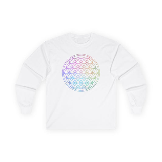 Flower of Life Circle Adult Long Sleeve T-Shirt by TOOLOUD