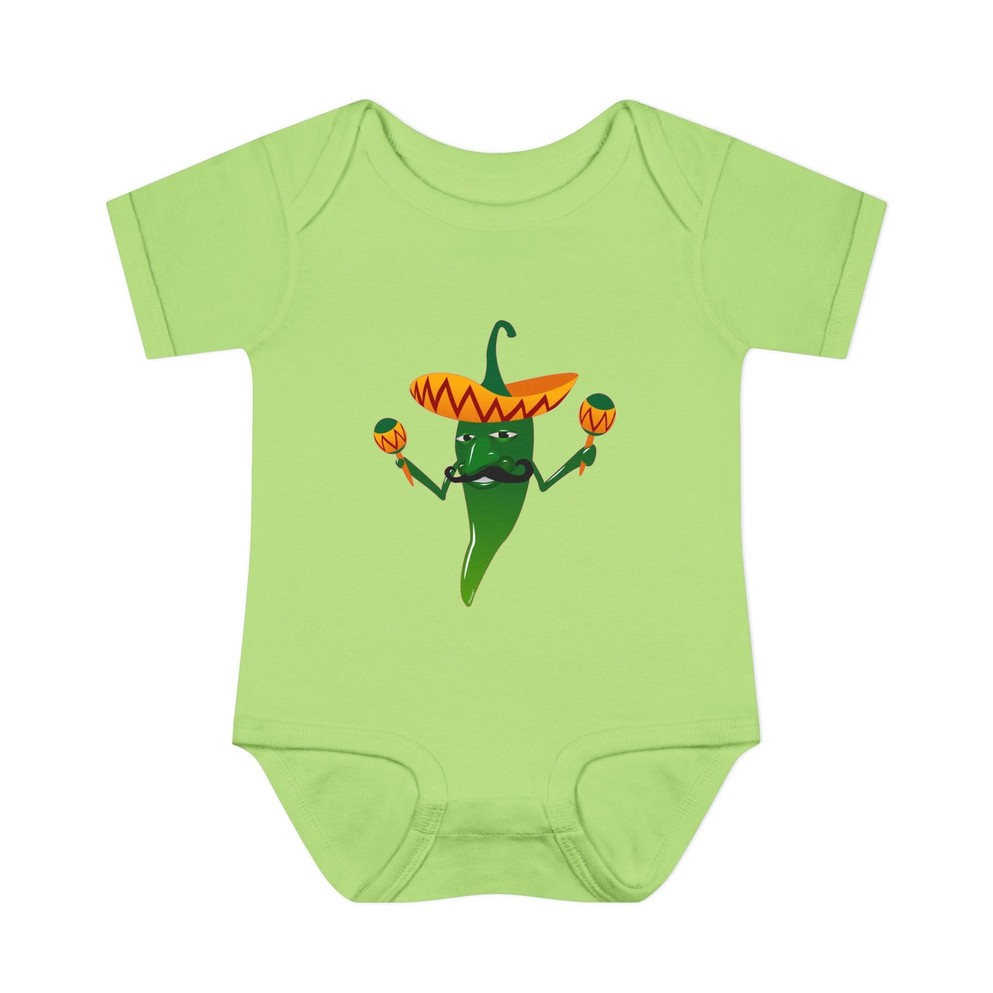Green Hot Mexican Chili Pepper Cute Infant One-Piece Baby Bodysuit by TOOLOUD
