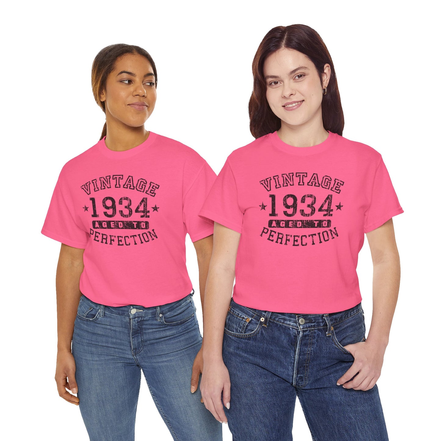 1934 - Adult Unisex Vintage Birth Year Aged to Perfection Birthday T-Shirt by TOOLOUD