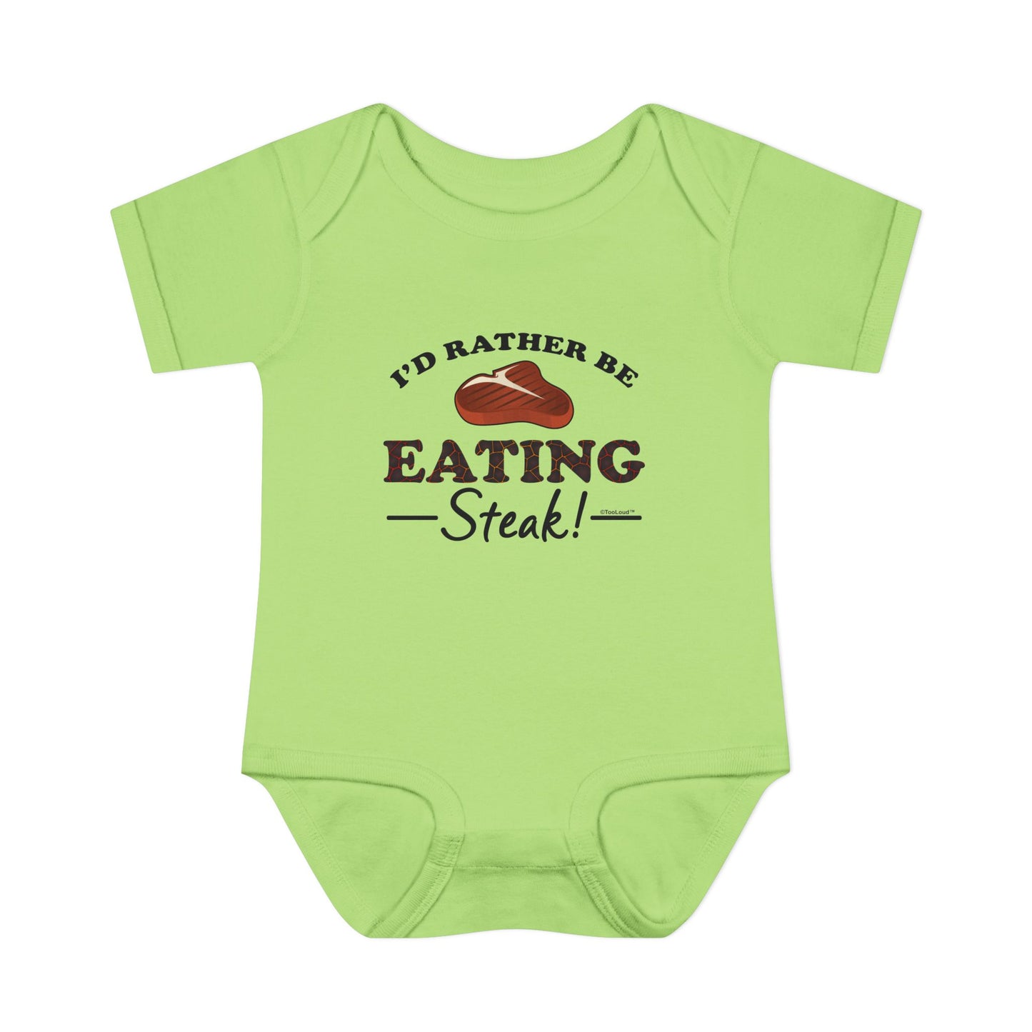 I’d Rather – Steak Baby Romper Bodysuit by TOOLOUD