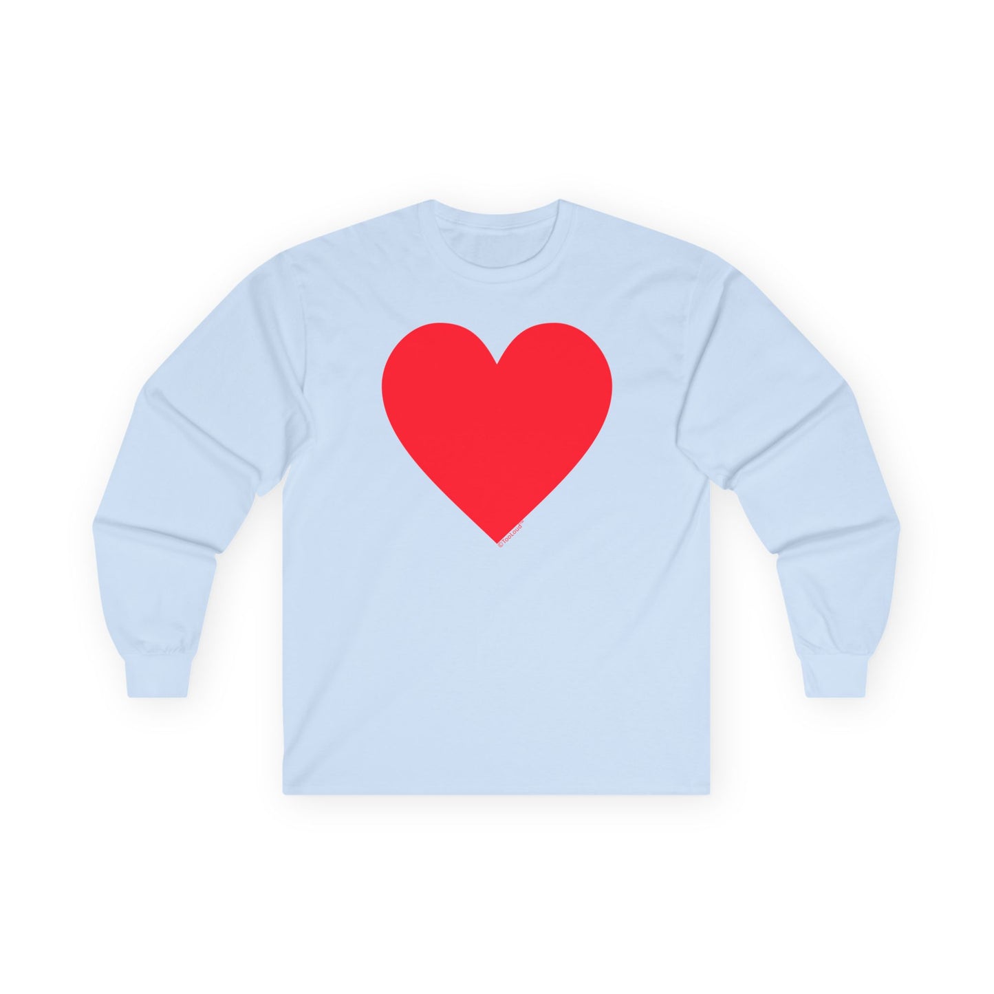 Big Red Heart Romantic Valentine's Day Adult Long Sleeve T-Shirt by TOOLOUD