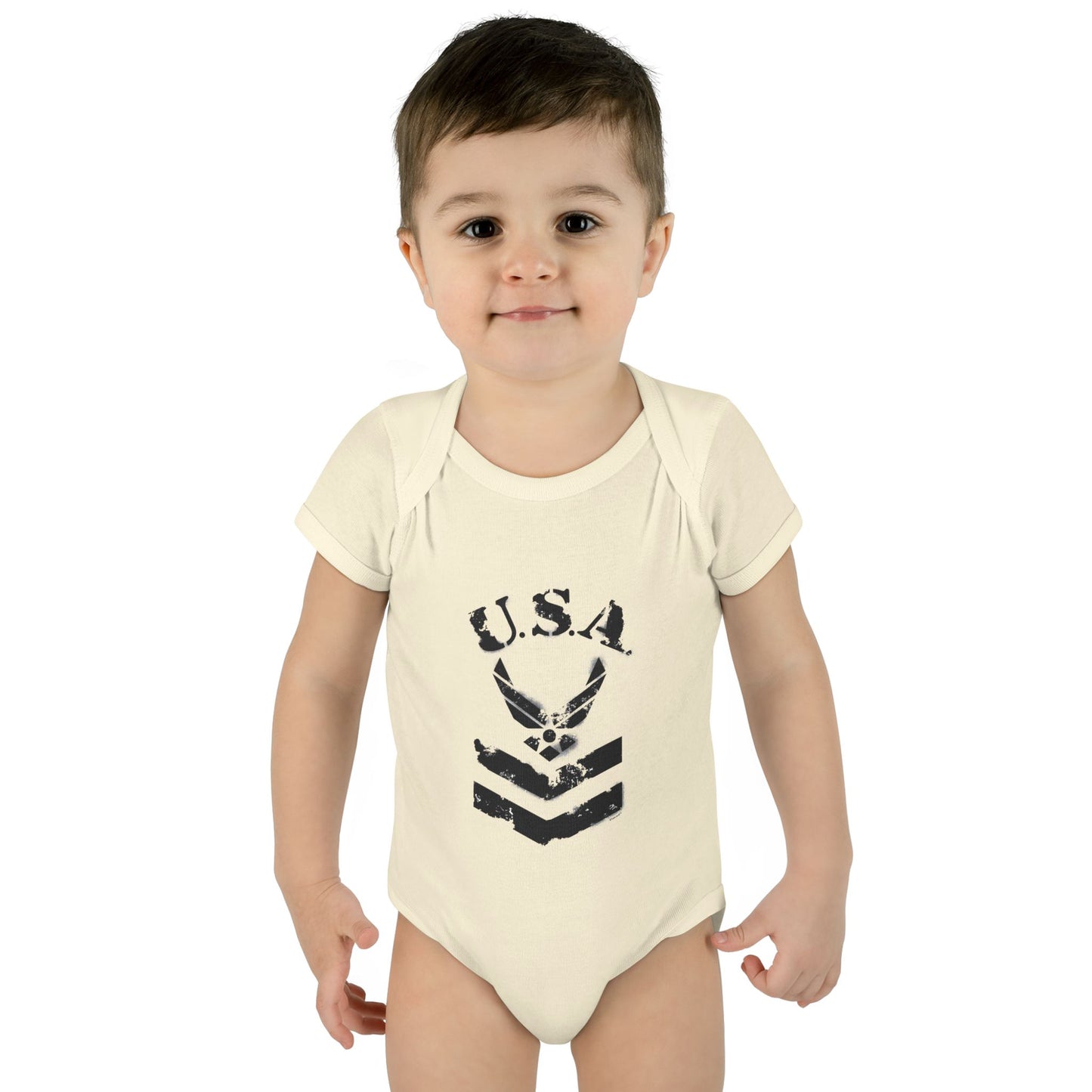 USA Military Air Force Stencil Logo Infant One Piece Bodysuit by TOOLOUD™