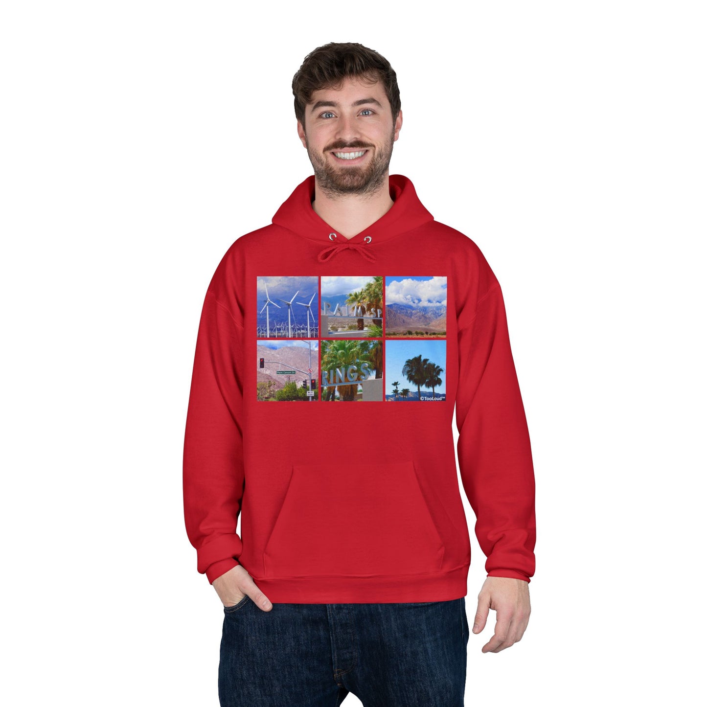 Palm Springs Square Collage Adult Hoodie Sweatshirt by TOOLOUD