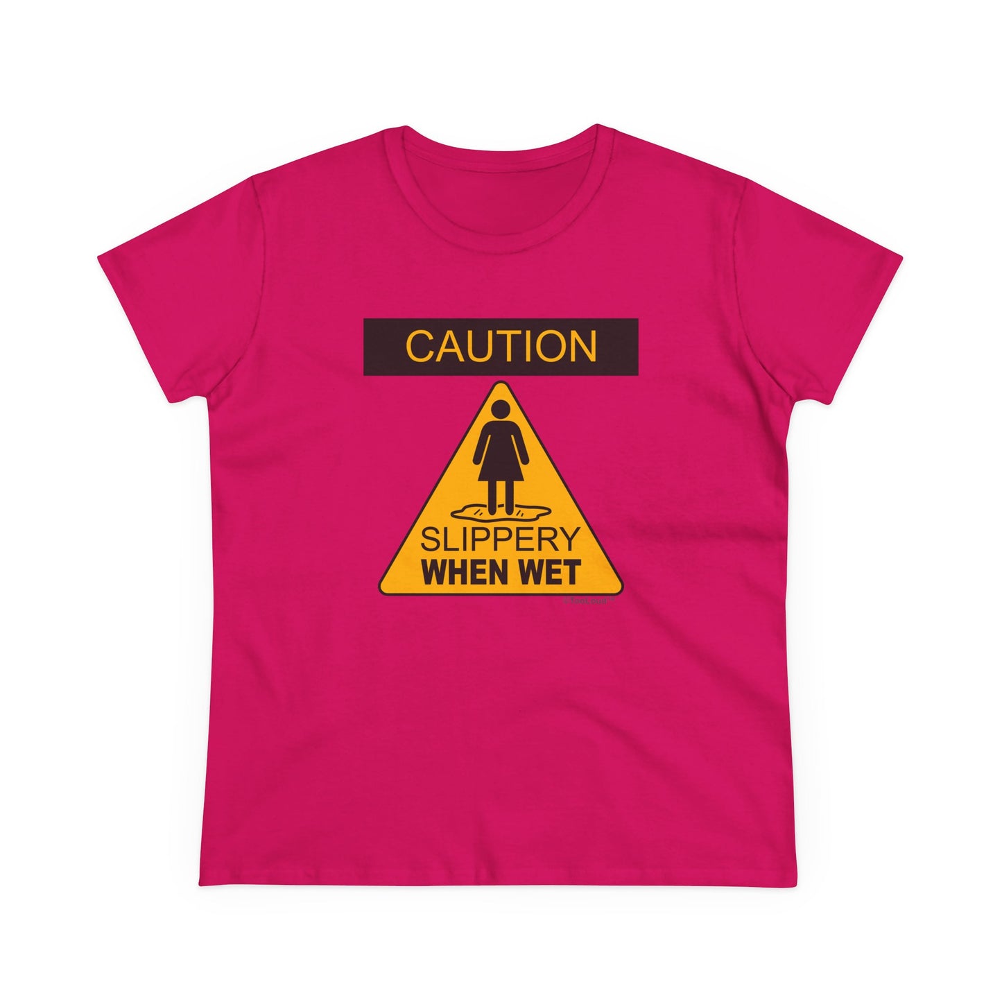 Slippery When Wet Funny Women's T-Shirt by TOOLOUD