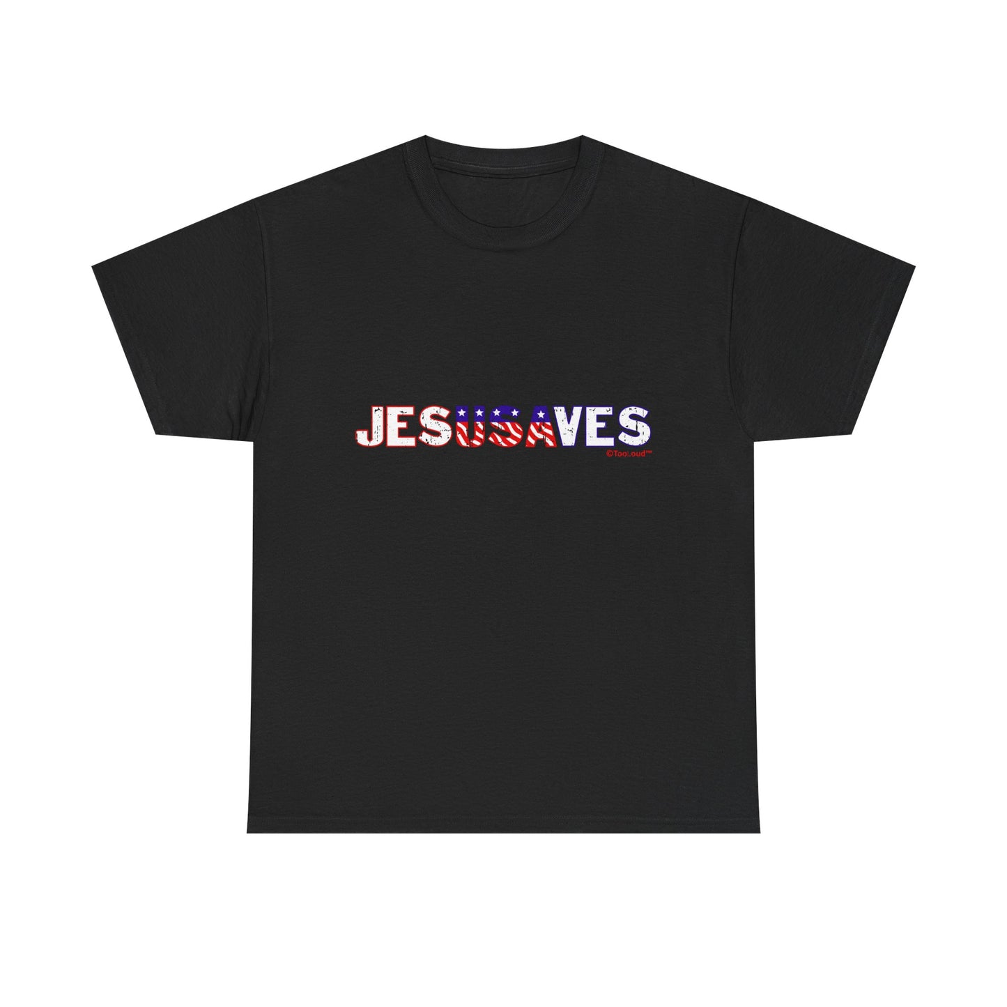 JesUSAves - Jesus Saves USA Design Adult Dark T-Shirt by TOOLOUD