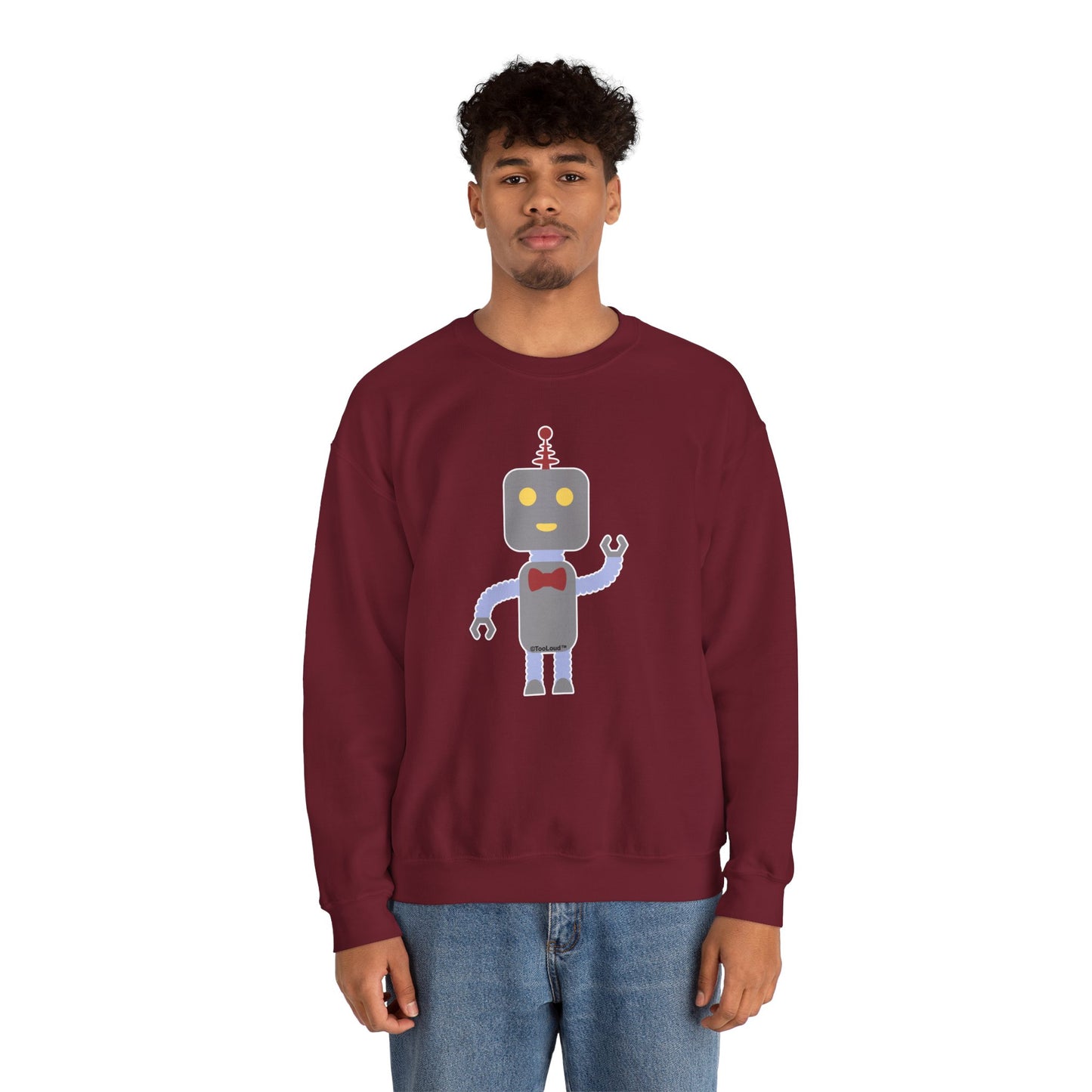 Cute Robot Male Adult Dark Sweatshirt by TOOLOUD