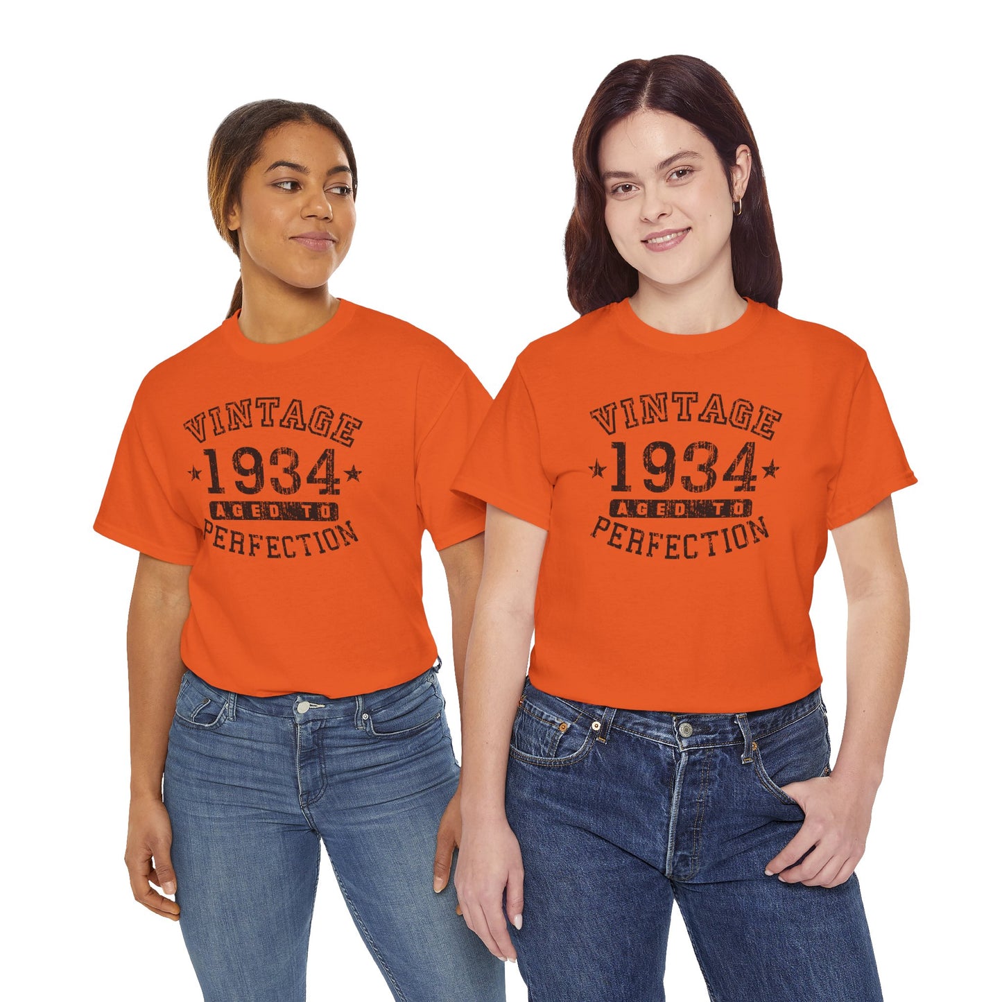 1934 - Adult Unisex Vintage Birth Year Aged to Perfection Birthday T-Shirt by TOOLOUD