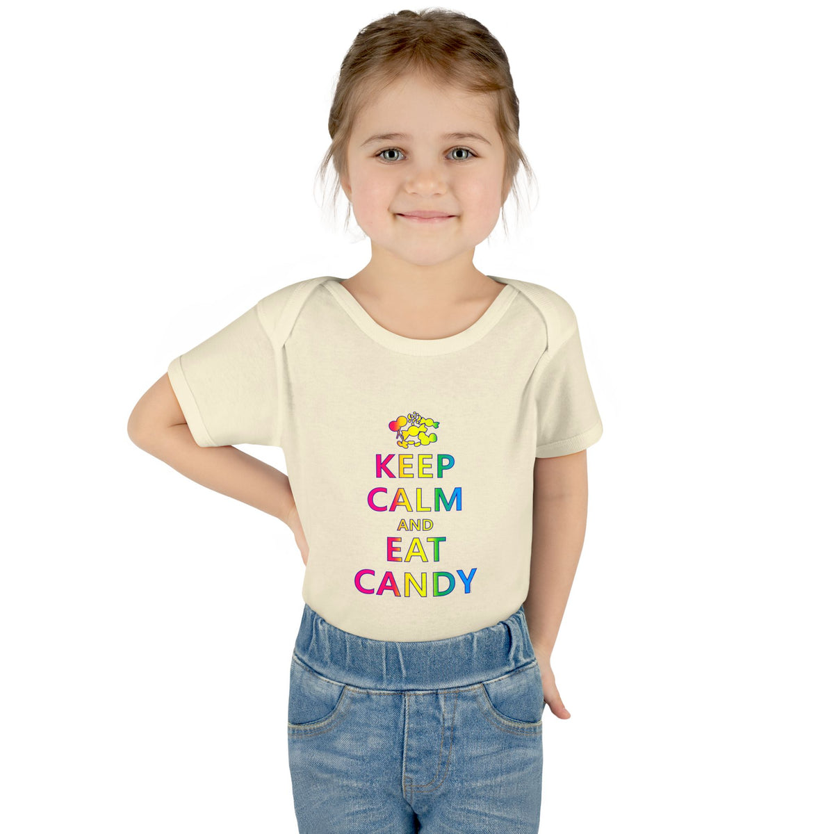 Keep Calm and Eat Candy Infant One Piece Bodysuit by TOOLOUD