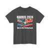 Kamala 2024 We're Not Going Back Patriotic Sunrise T-Shirt Unisex Heavy Cotton Tee