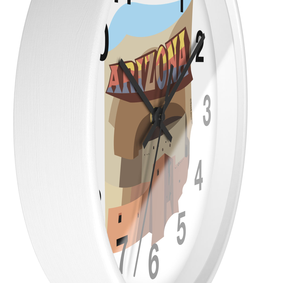 Arizona Montezuma Castle 10" Round Wall Clock with Numbers by TOOLOUD