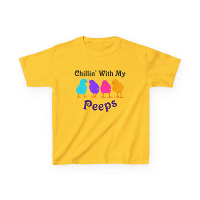 TooLoud Chillin with My Peeps Kids T-Shirt | Funny Easter Children's Apparel