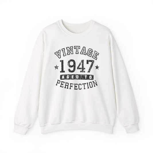 1947 - Vintage Birth Year Sweatshirt Adults Unisex by TOOLOUD