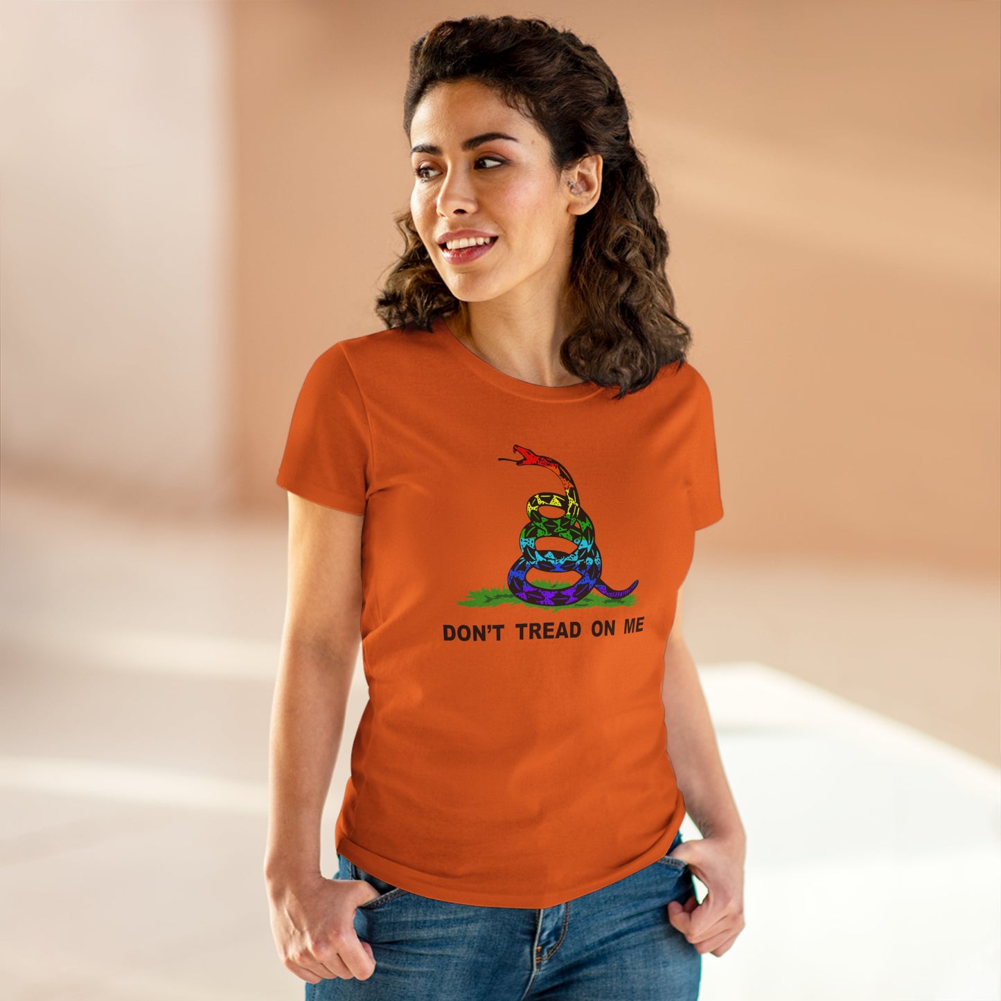 LGBT Freedom Rainbow Don't Tread on Me Women's T-Shirt by TOOLOUD