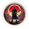 Lone Samurai Standing on a Rocky Cliff 10-Inch Wall Clock by TooLoud