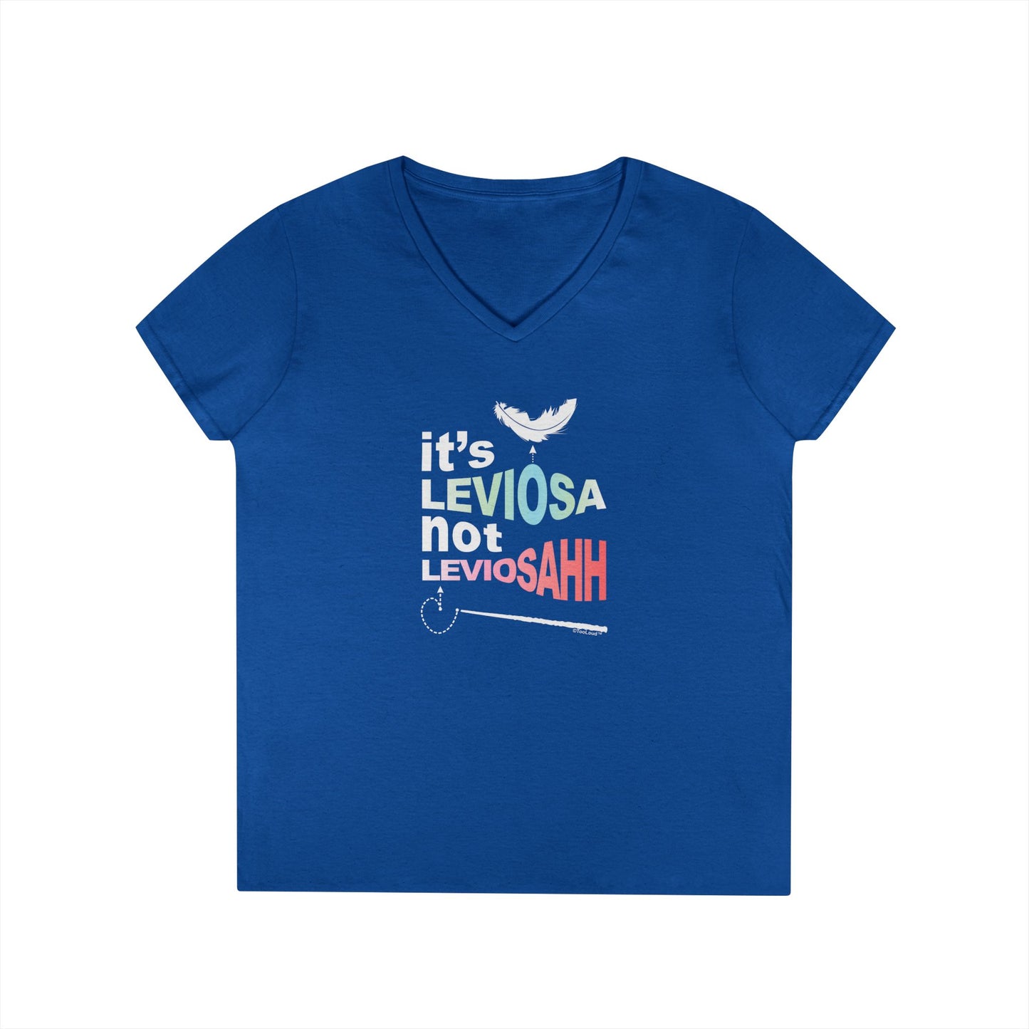 It’s Leviosa, Not LeviosAHH – Juniors Petite V-Neck Dark T-Shirt by TOOLOUD