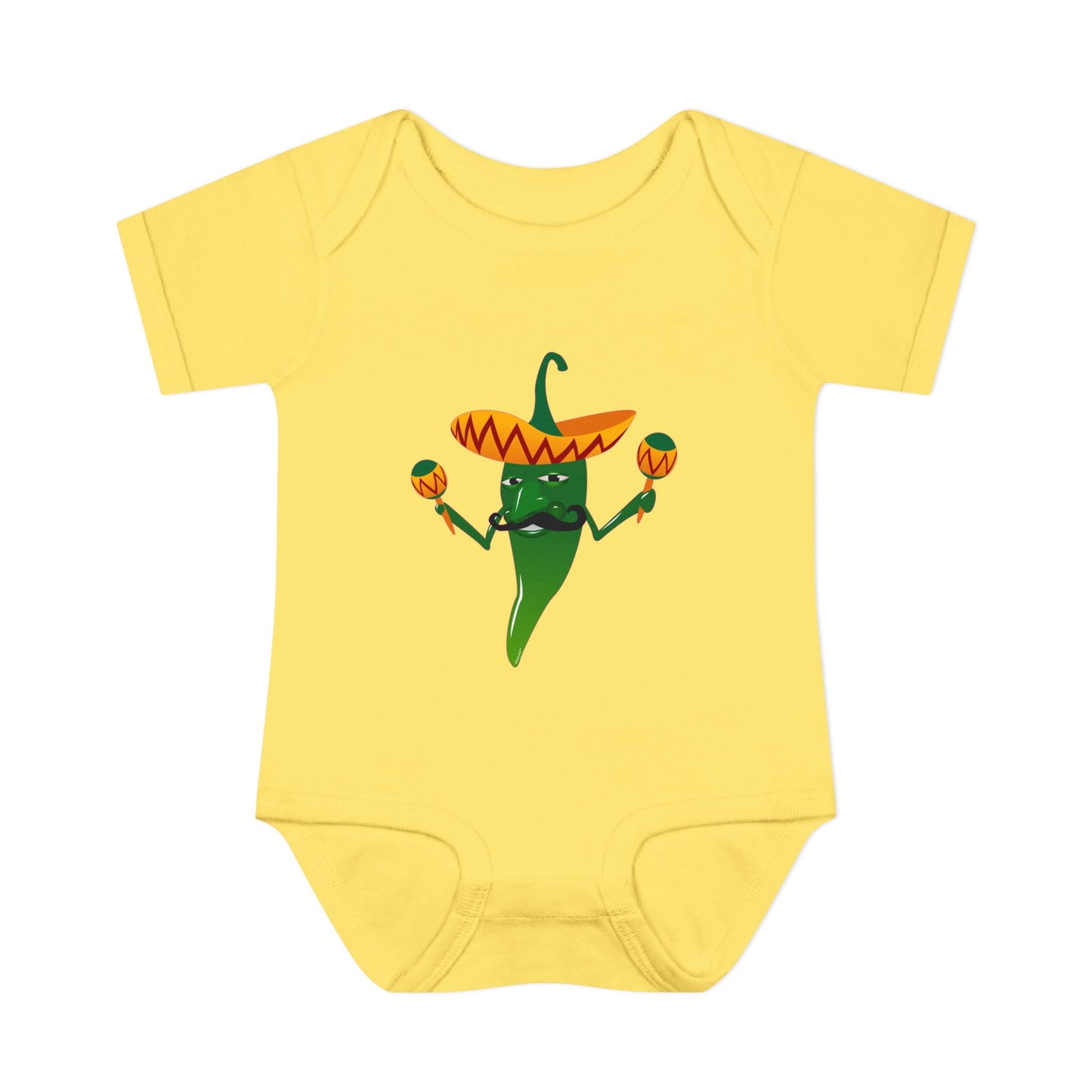 Green Hot Mexican Chili Pepper Cute Infant One-Piece Baby Bodysuit by TOOLOUD