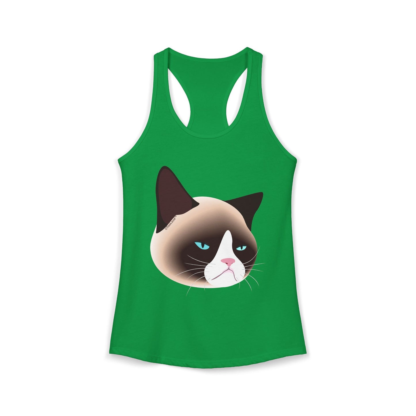 TOOLOUD Cute Disgruntled Siamese Cat Women’s Racerback Tank Top
