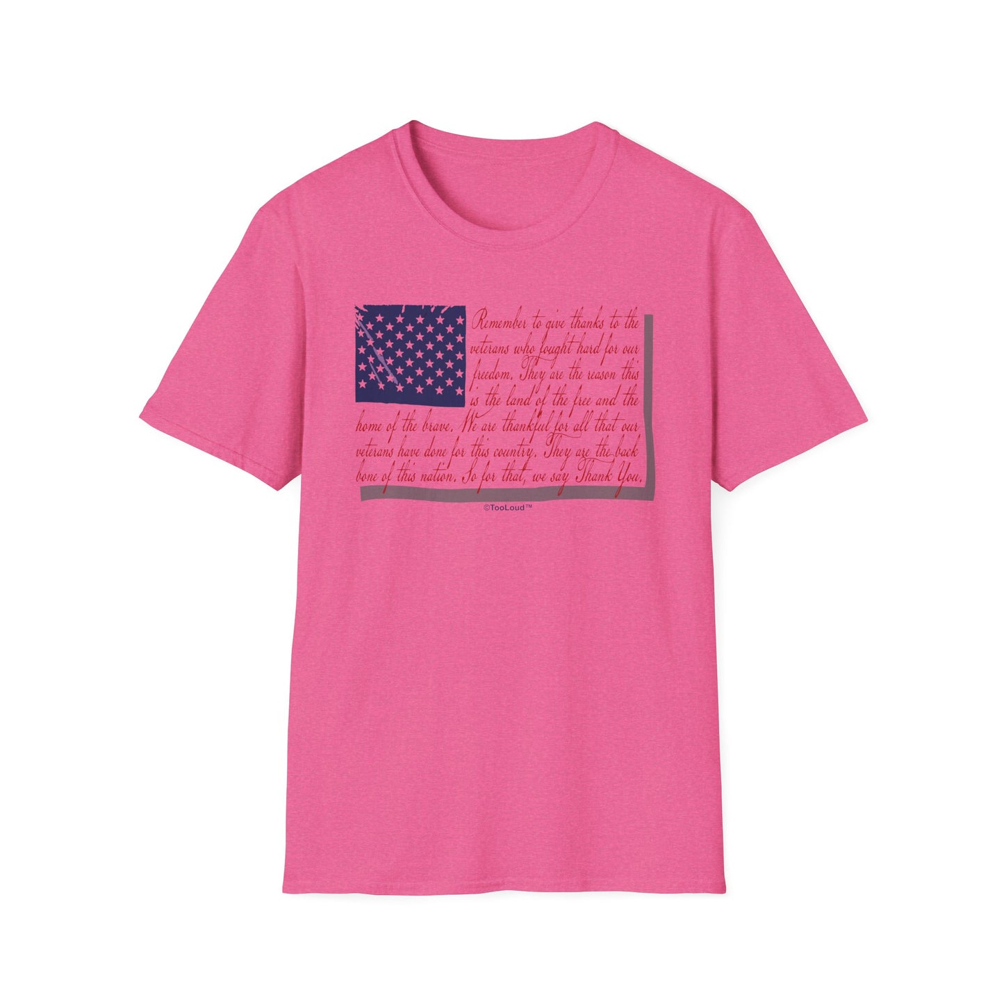 Veterans Scripted Flag Adult T-Shirt by TOOLOUD