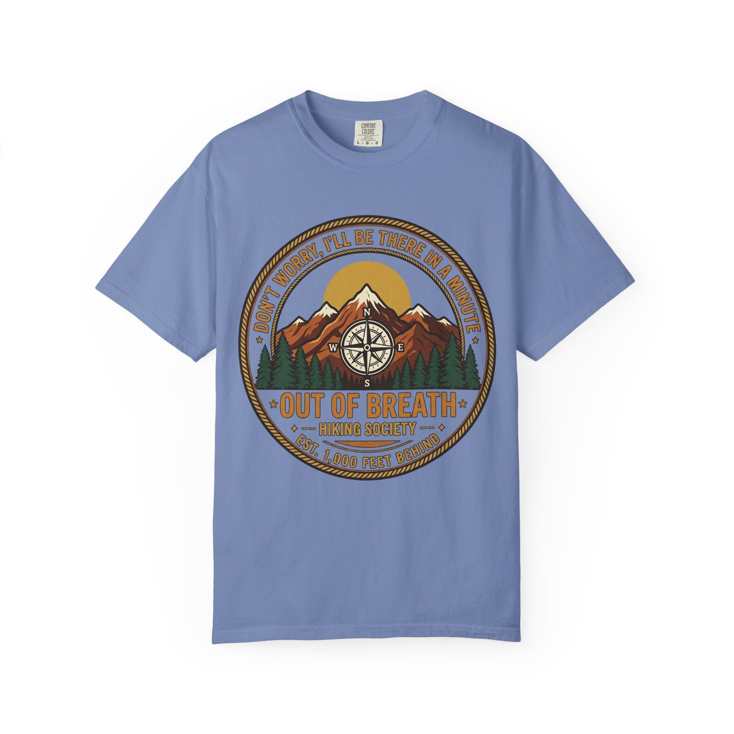 Out of Breath Hiking Society Adult Garment-Dyed T-Shirt