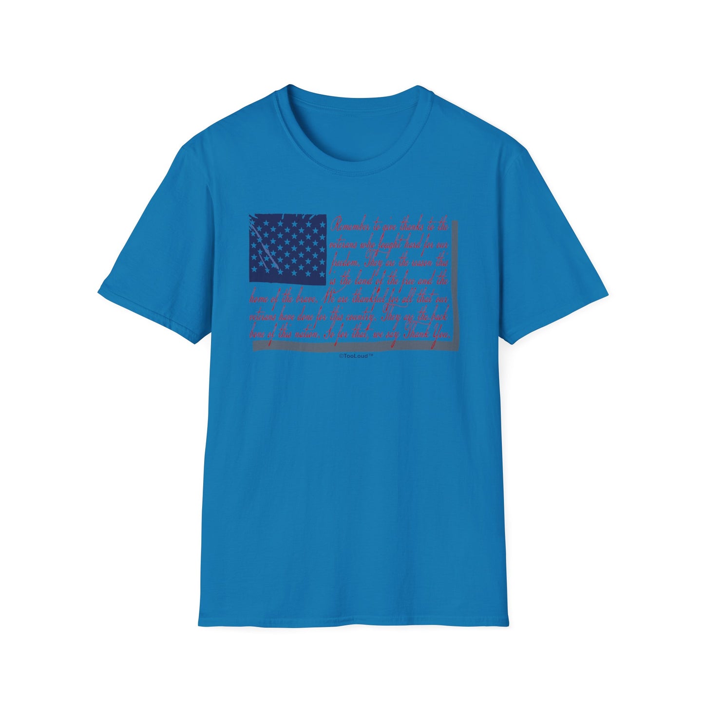 Veterans Scripted Flag Adult T-Shirt by TOOLOUD