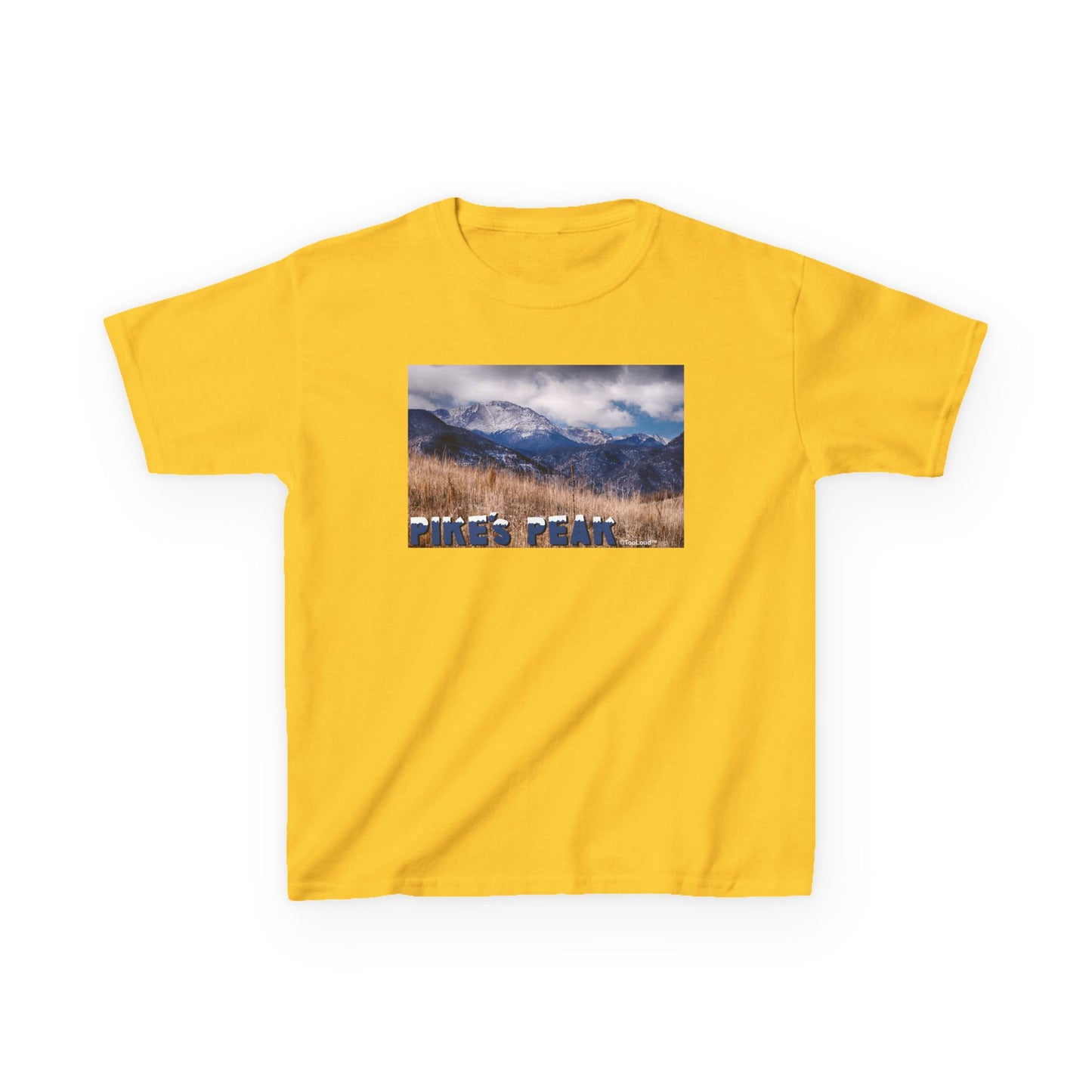 Pikes Peak CO Mountains Text Children’s T-Shirt by TOOLOUD™