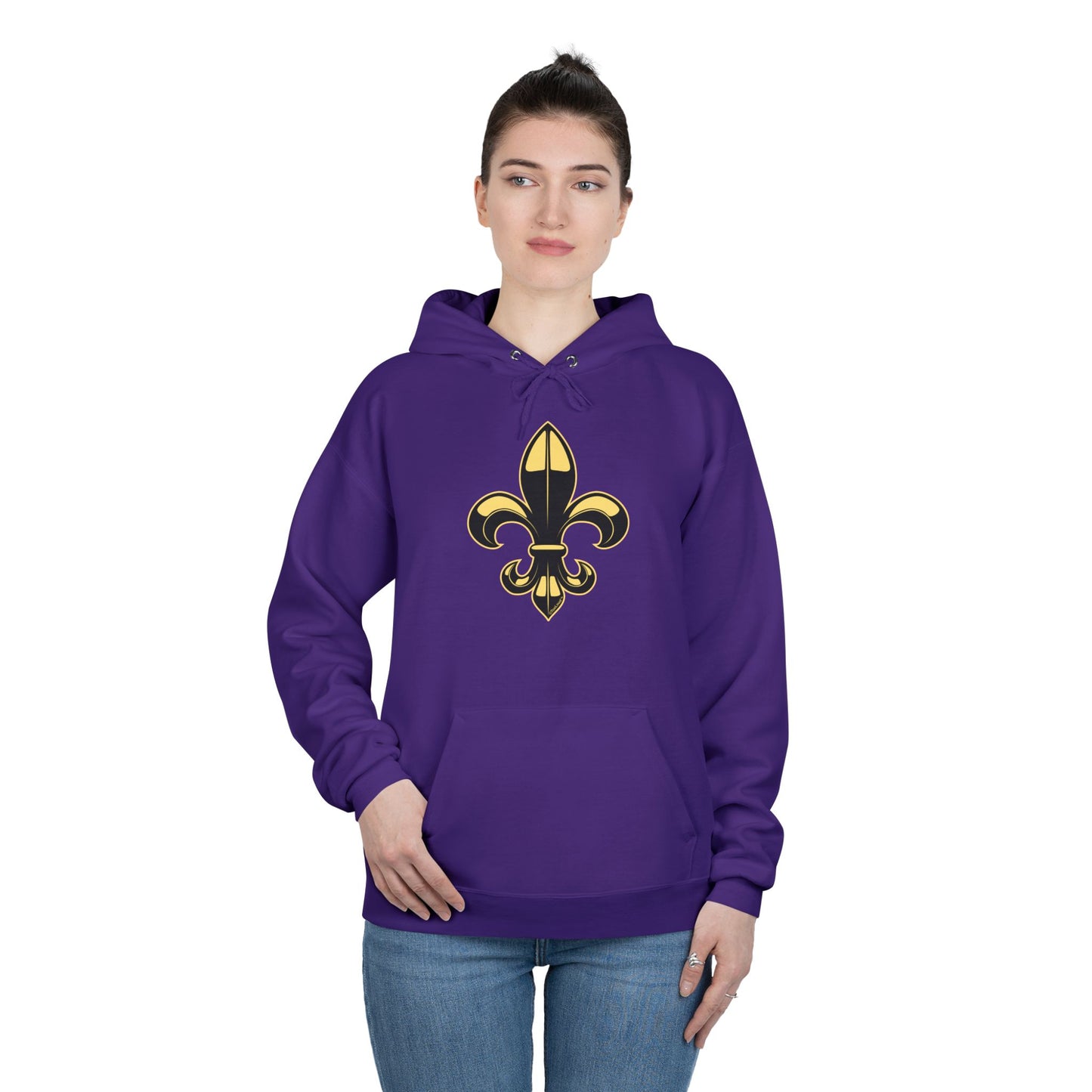 Golden Fleur de Lis Dark Hoodie Sweatshirt by TOOLOUD