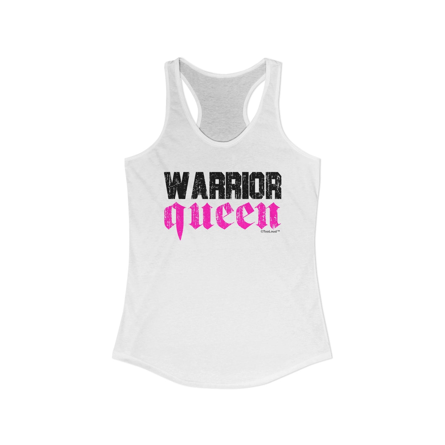 Warrior Queen Pink Script Women’s Racerback Tank Top by TOOLOUD
