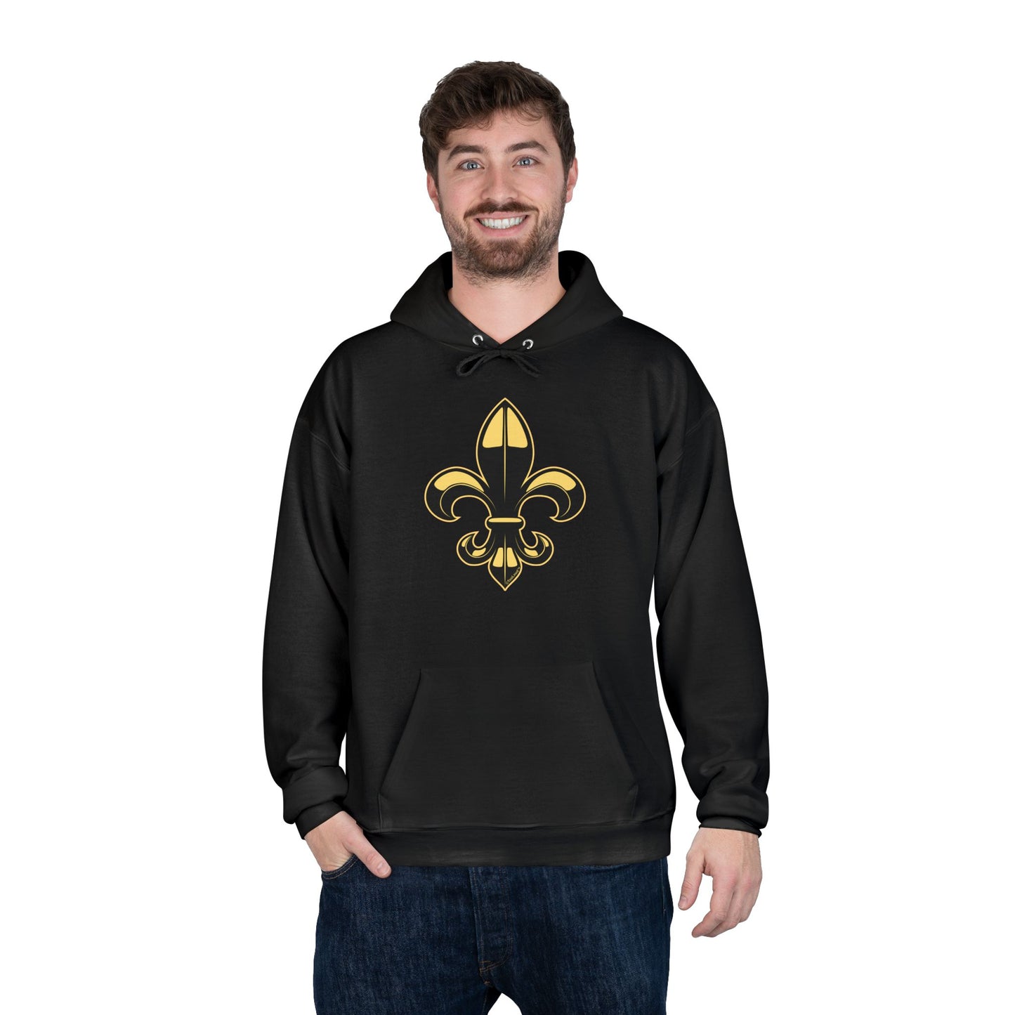 Golden Fleur de Lis Dark Hoodie Sweatshirt by TOOLOUD