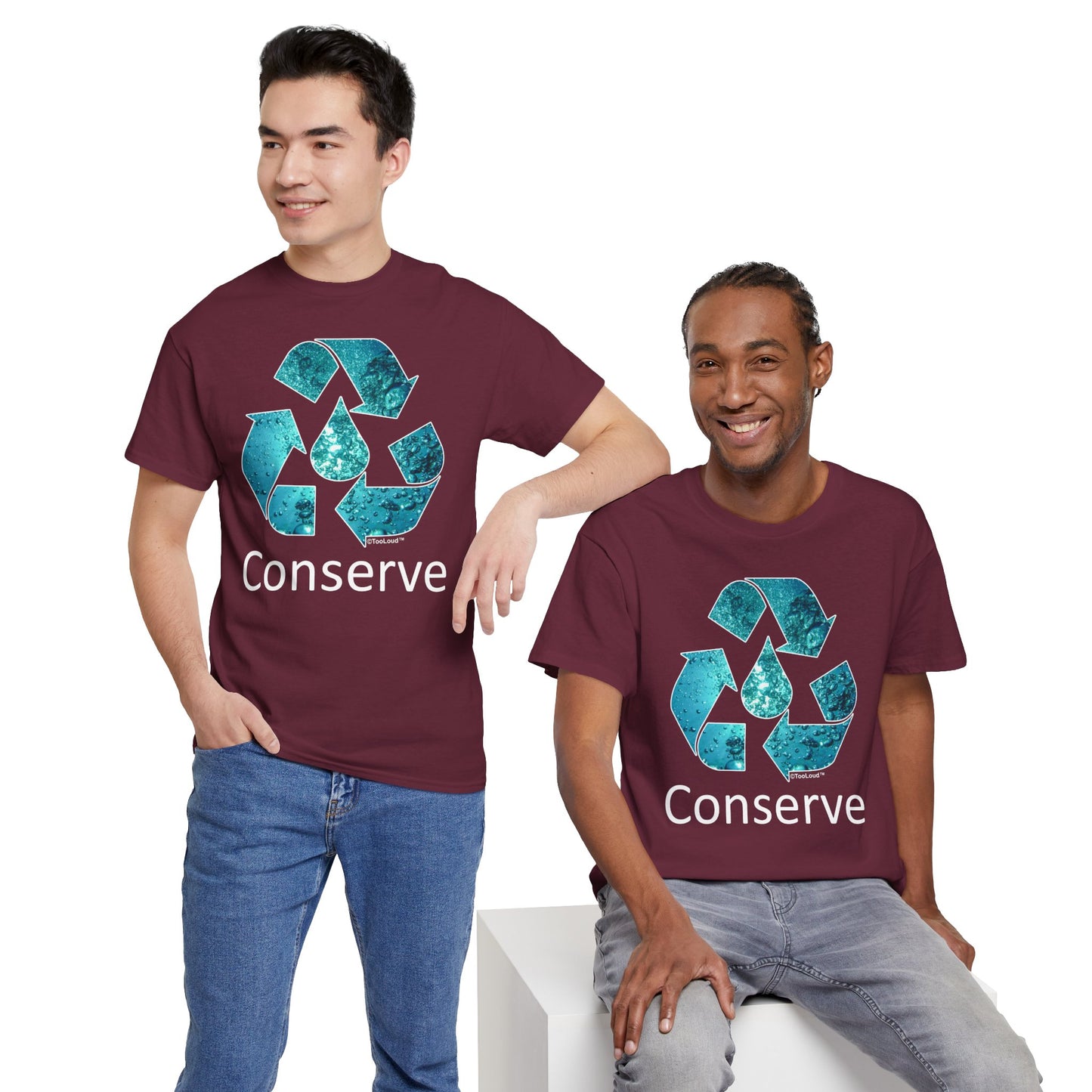 Water Conservation Text Adult Dark T-Shirt by TOOLOUD