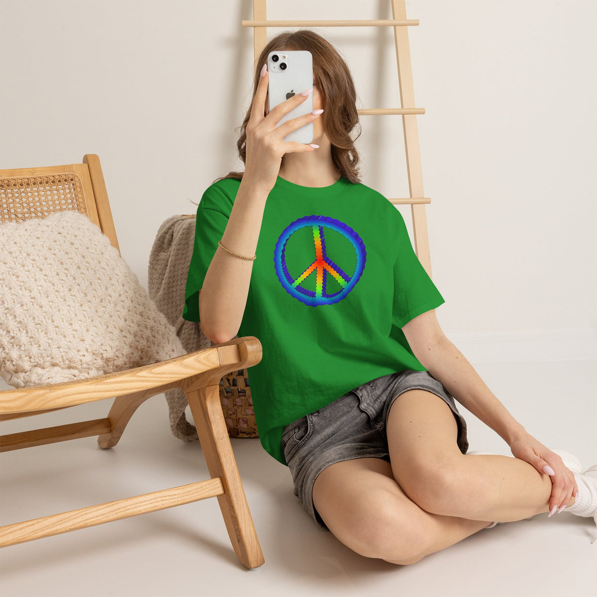 Rainbow Peace Adult Dark T-Shirt by TOOLOUD