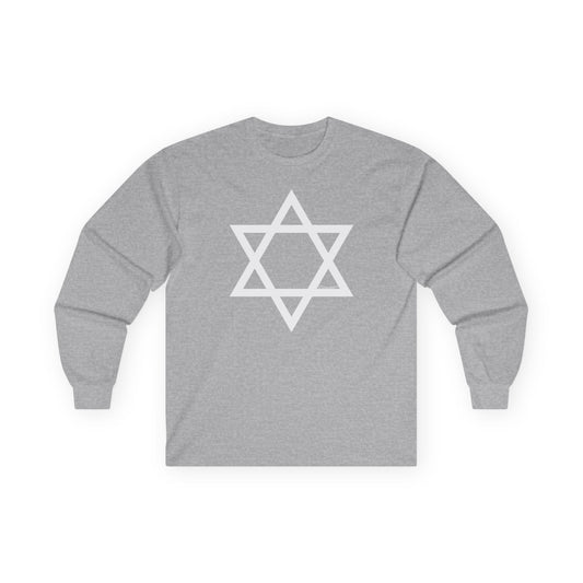 Jewish Star of David Adult Long Sleeve Dark T-Shirt by TOOLOUD
