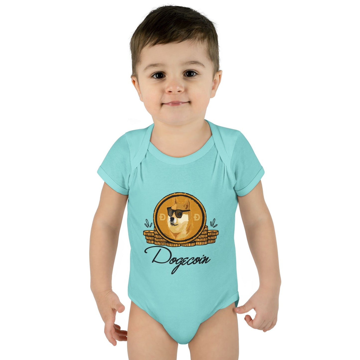 Doge Coins Baby Romper Bodysuit by TOOLOUD