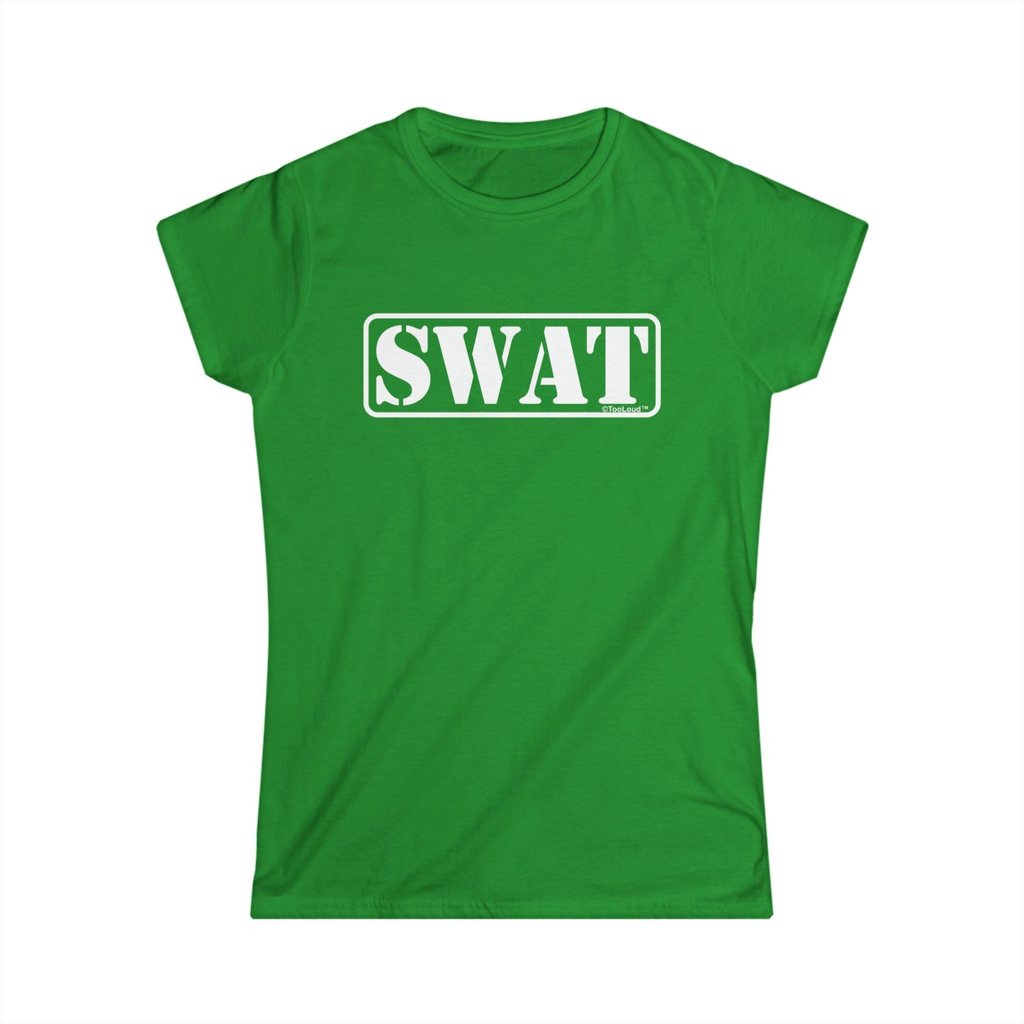 SWAT Team Logo – Text #2 Women’s Fitted Dark T-Shirt by TOOLOUD™