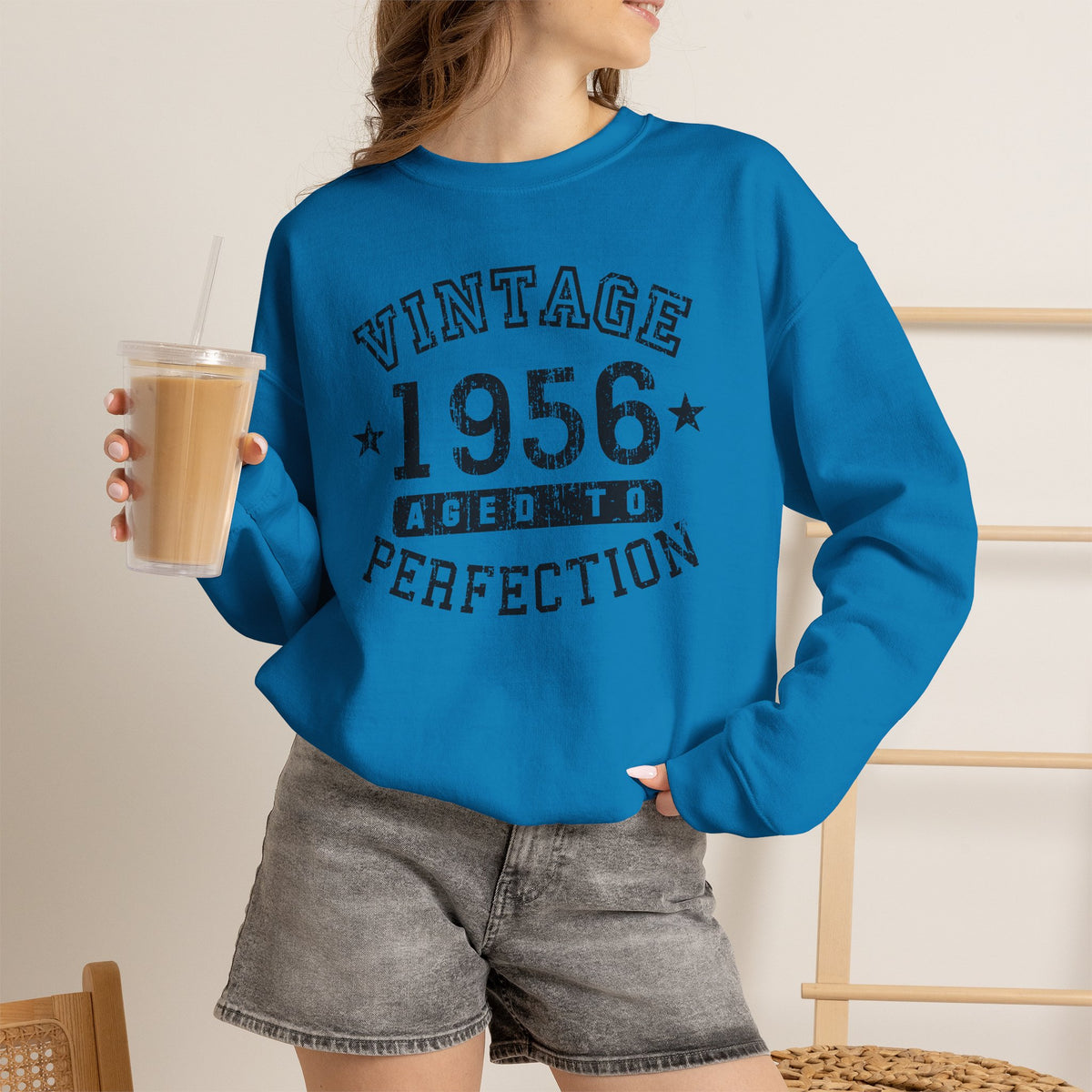 1956 – Vintage Birth Year Adult Sweatshirt by TOOLOUD