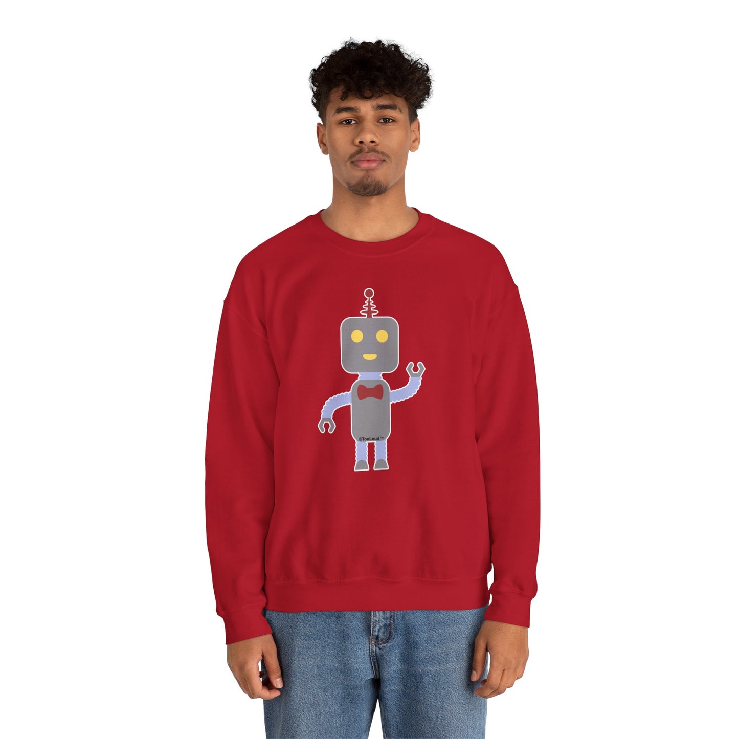 Cute Robot Male Adult Dark Sweatshirt by TOOLOUD