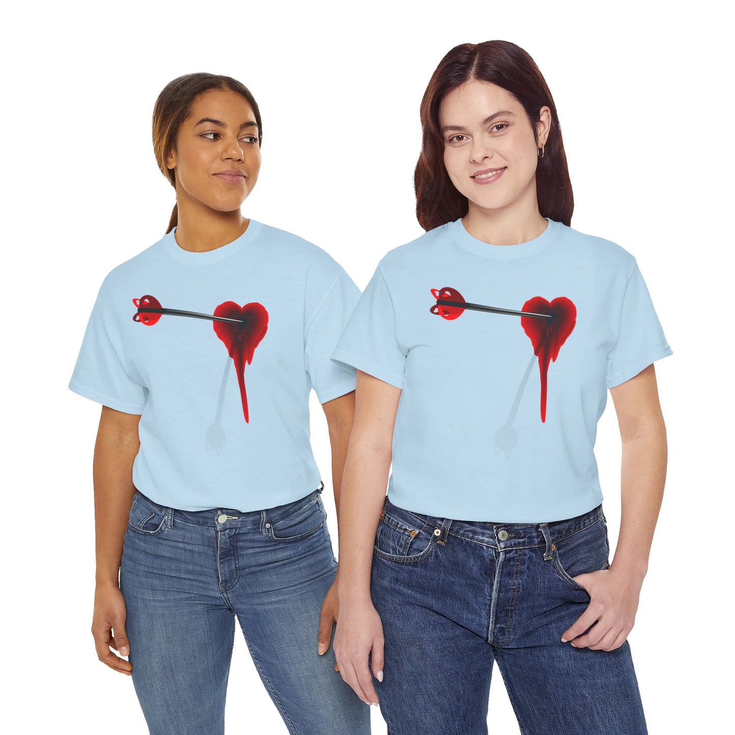 Cupid's Arrow – Heart Shot Wound Design Adult Unisex T-Shirt by TOOLOUD