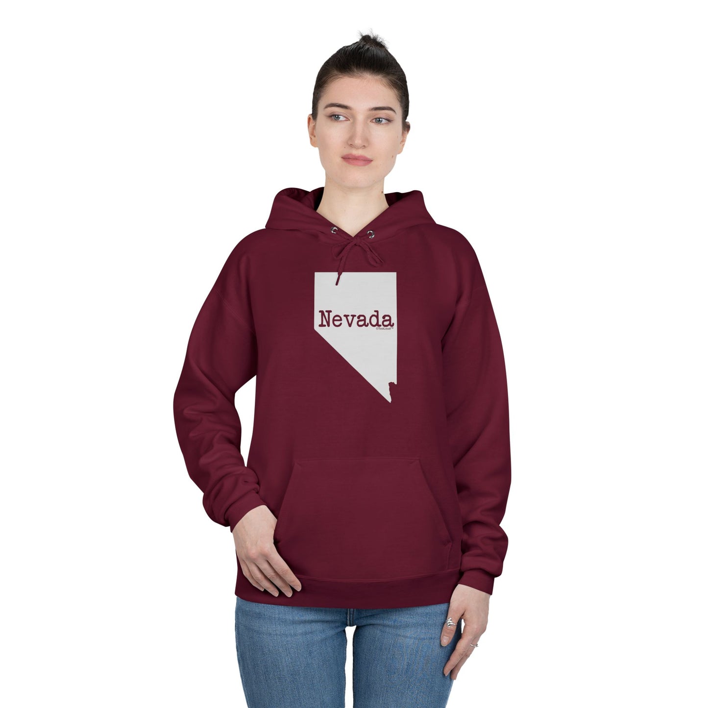 Nevada – United States Shape Dark Pullover Hoodie Sweatshirt by TOOLOUD