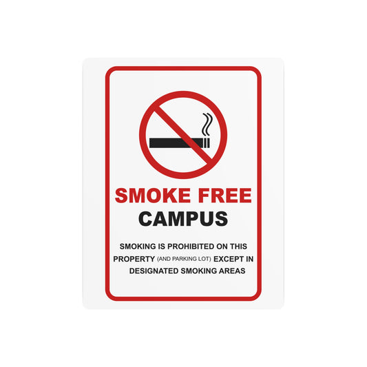 Smoke Free Campus Aluminum Metal 8" x 12" Sign by TOOLOUD