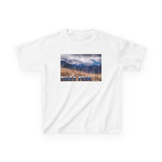 Pikes Peak CO Mountains Text Children’s T-Shirt by TOOLOUD™