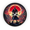 Lone Samurai Standing on a Rocky Cliff 10-Inch Wall Clock by TooLoud