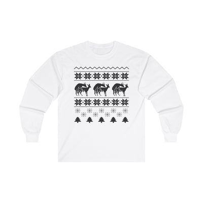 TOOLOUD Humping Reindeer - Ugly Christmas Sweater Inspired Naughty Deer Adult Unisex Long Sleeve T-Shirt