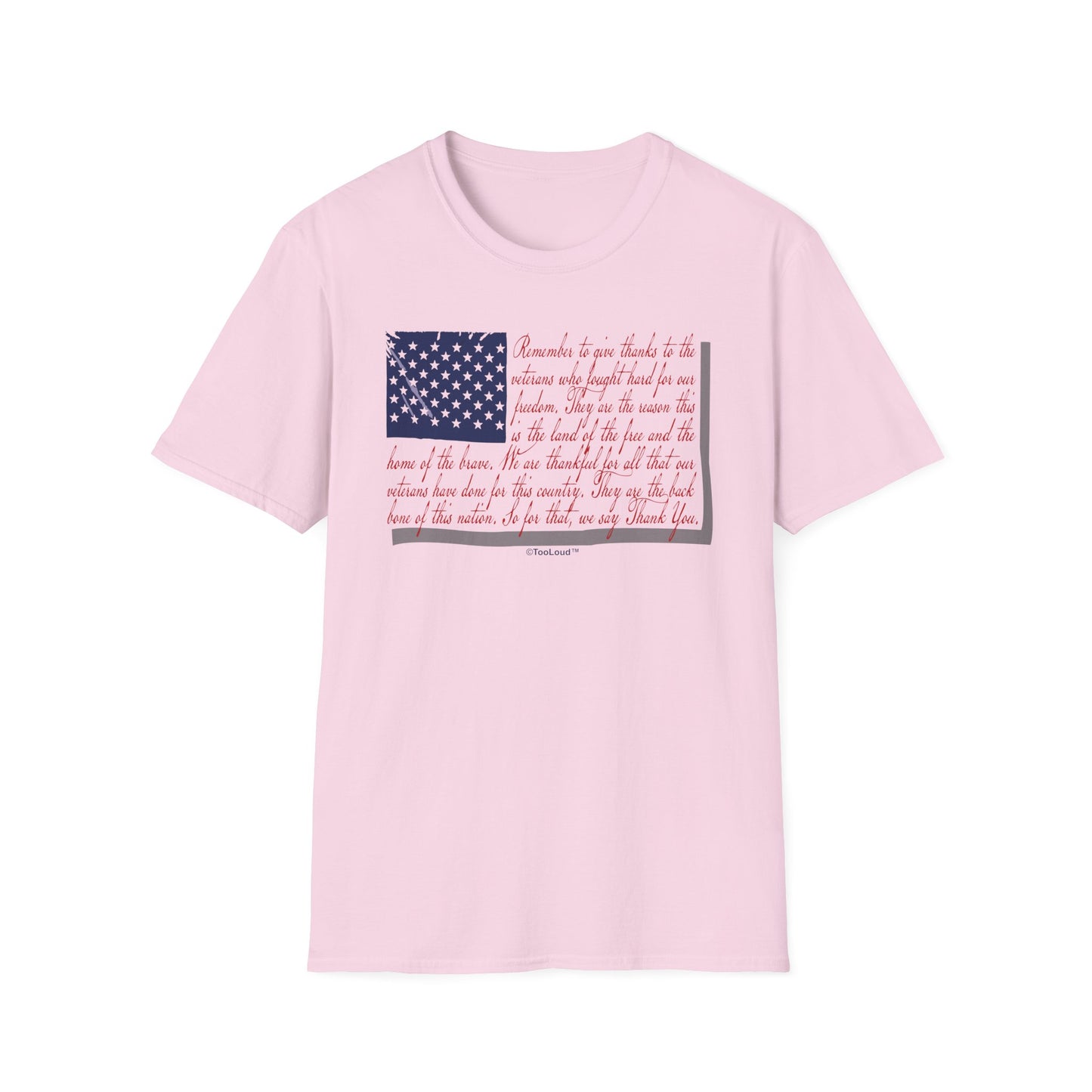 Veterans Scripted Flag Adult T-Shirt by TOOLOUD
