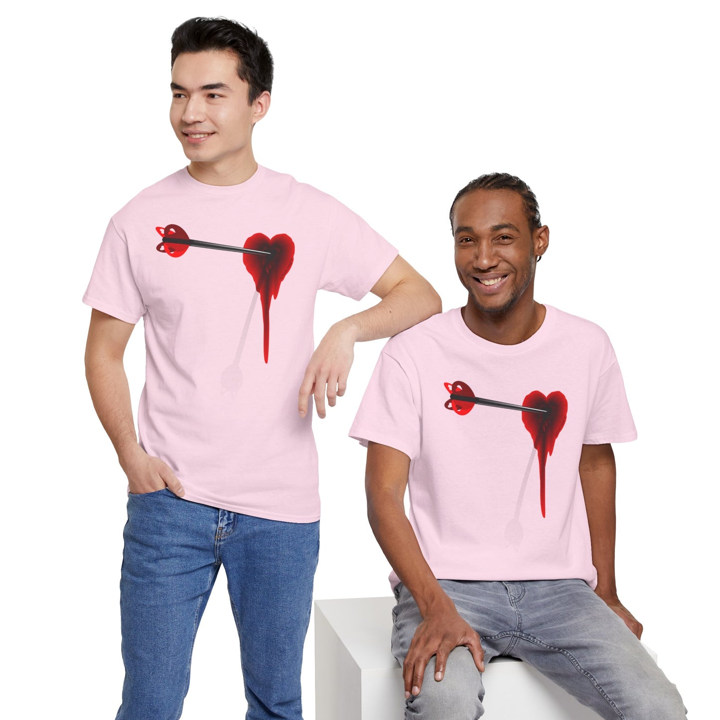 Cupid's Arrow – Heart Shot Wound Design Adult Unisex T-Shirt by TOOLOUD