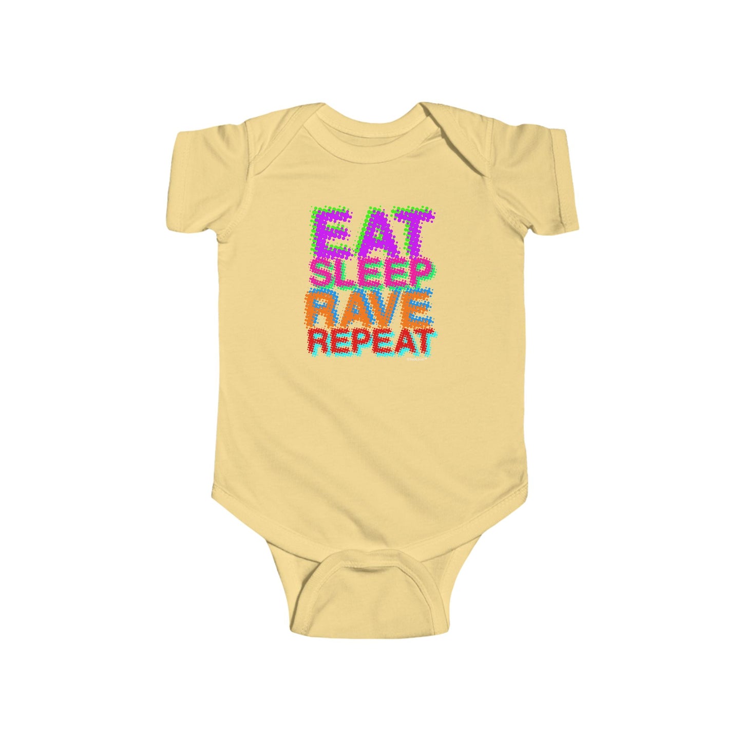 Eat Sleep Rave Baby Romper Bodysuit by TOOLOUD