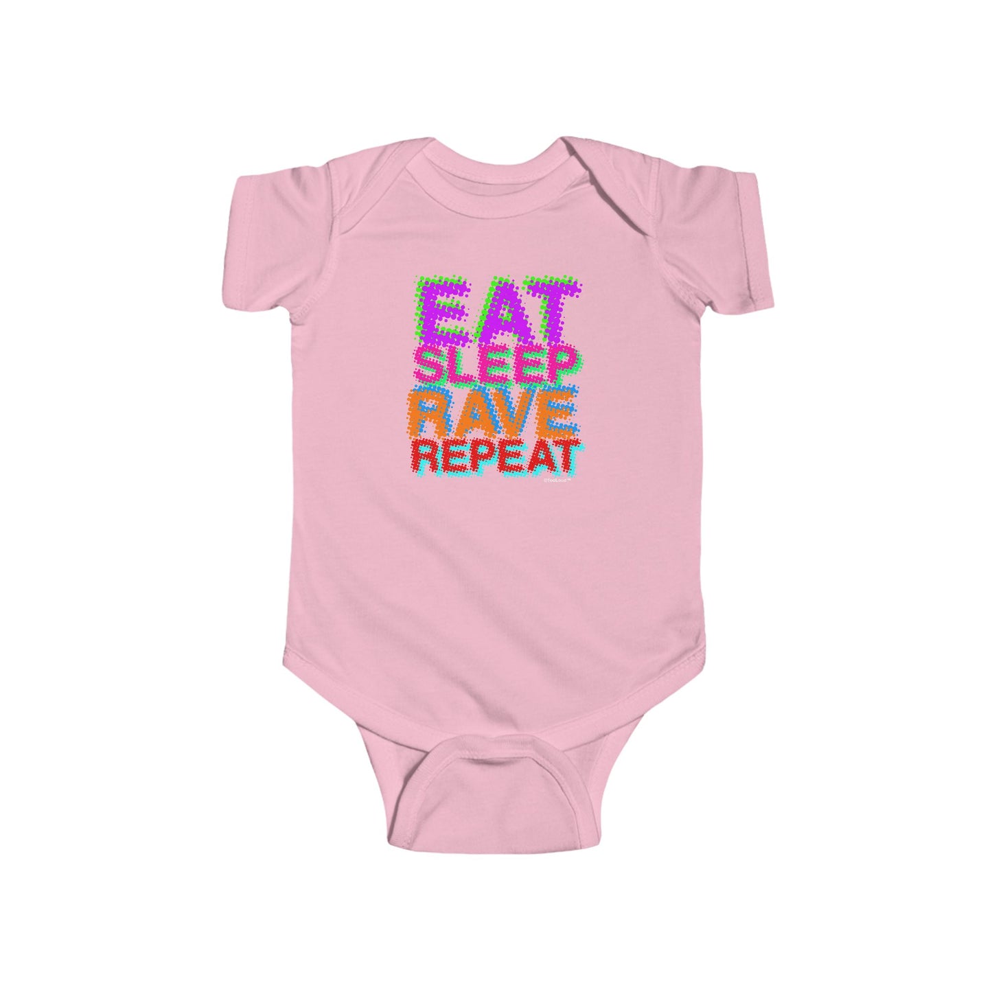 Eat Sleep Rave Baby Romper Bodysuit by TOOLOUD