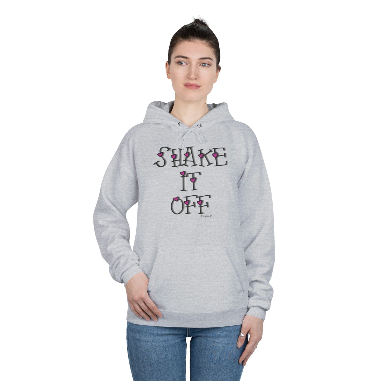 Shake It Off Text Cute with Hearts Hoodie Sweatshirt by TOOLOUD