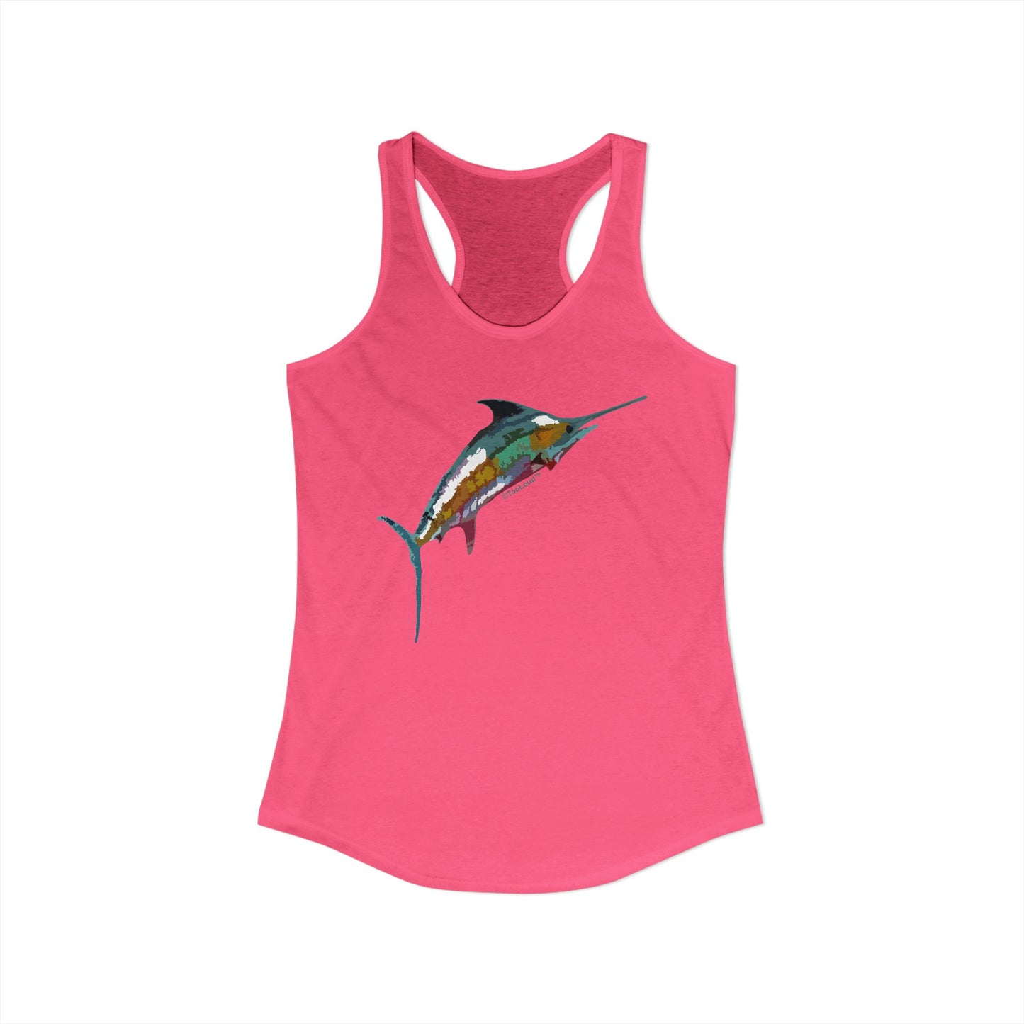 Colorful Vector Swordfish Women’s Racerback Tank Top by TOOLOUD
