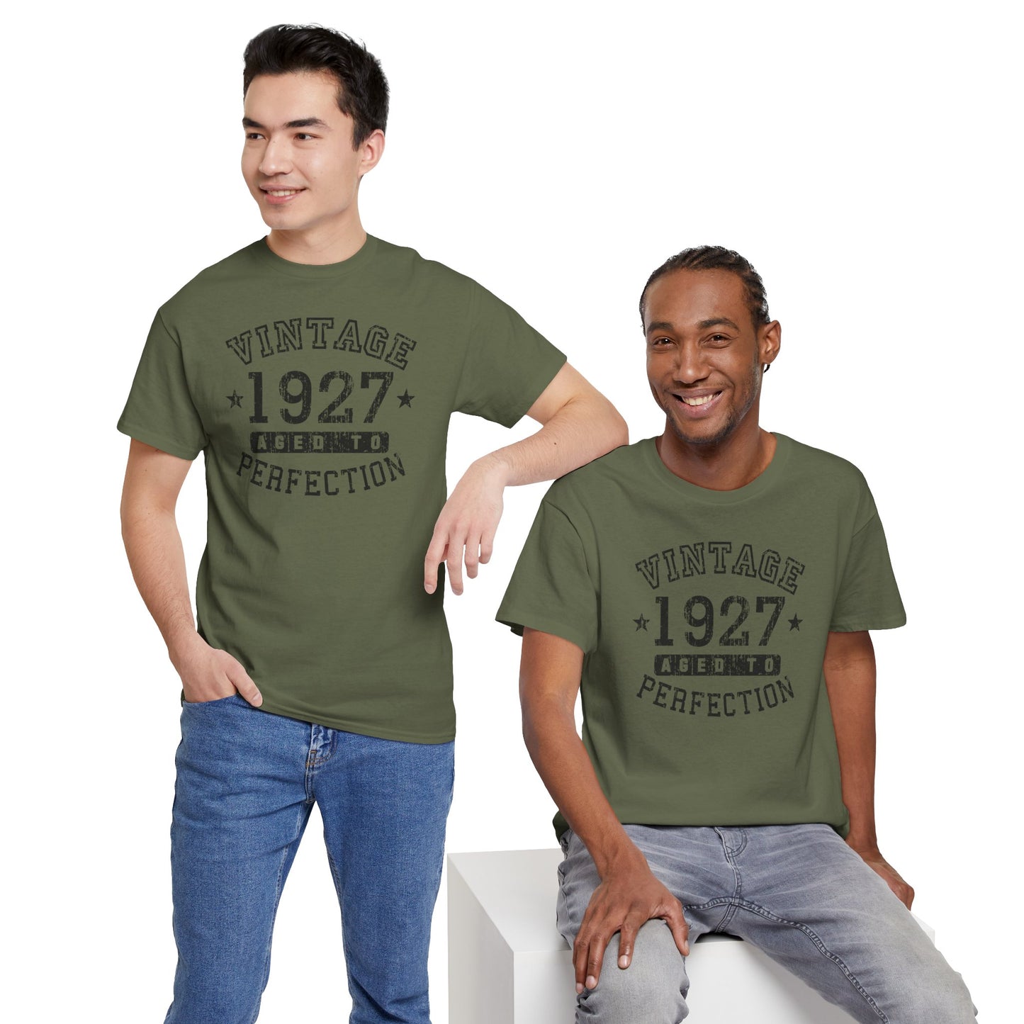1927 – Adult Unisex Vintage Birth Year Aged to Perfection Birthday T-Shirt by TOOLOUD