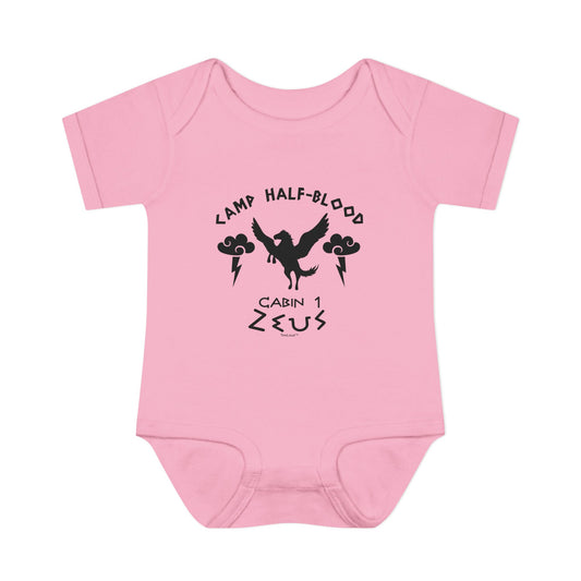 Camp Half Blood Cabin 1 Zeus Baby Romper Bodysuit by TOOLOUD