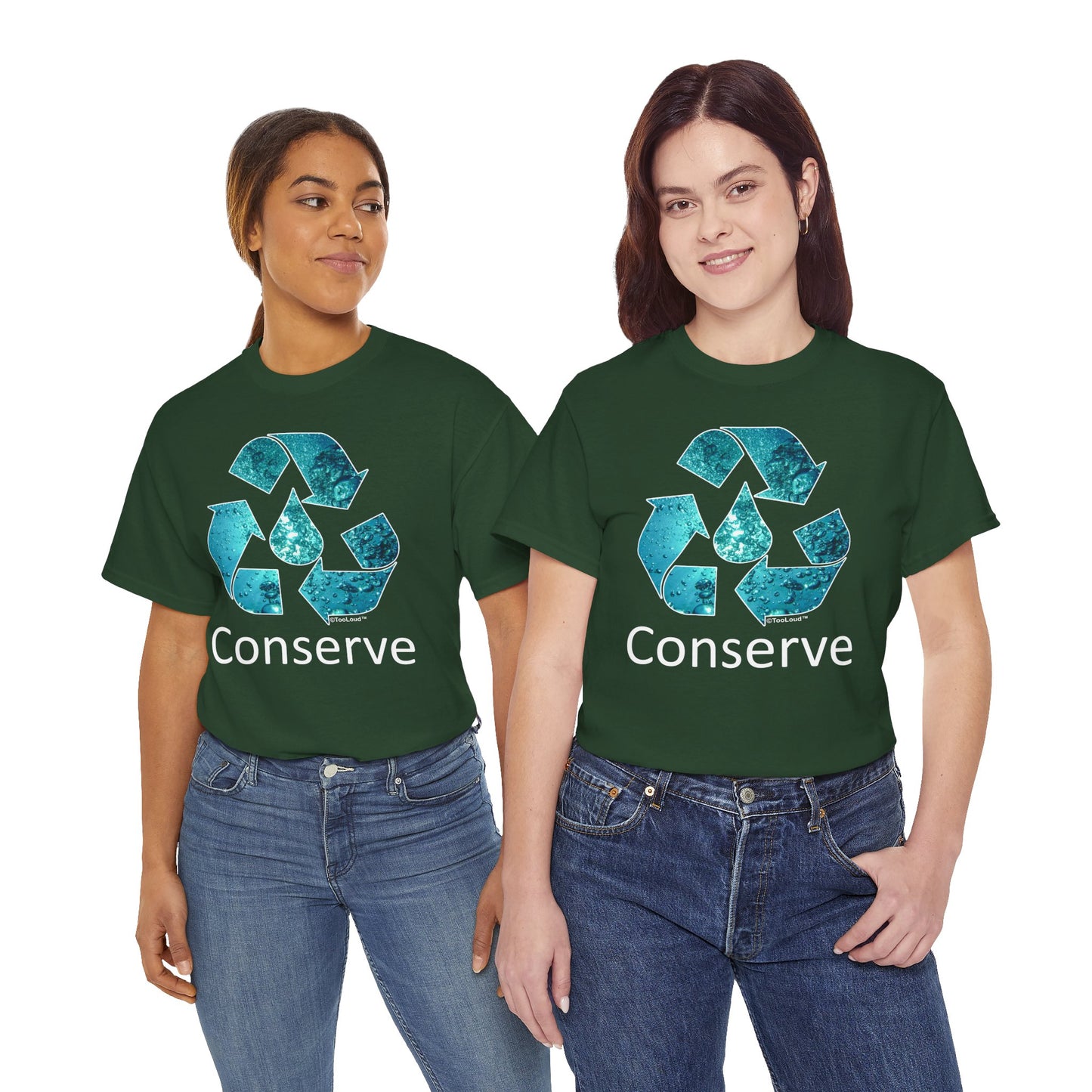 Water Conservation Text Adult Dark T-Shirt by TOOLOUD